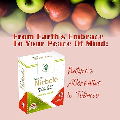 Miniatura 7 de Cigarillos herbales para dejar de fumar, 100% libre de tabaco y nicotina, alternativa a la naturaleza, sabor a manzana doble, 60 cigarrillos,