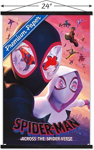 Miniatura 3 de Trends International Marvel Spider-Man Across The Spider-Verse - Masks One Sheet Wall Poster, 22.375" x 34", Premium Print and Black Hanger Bundle