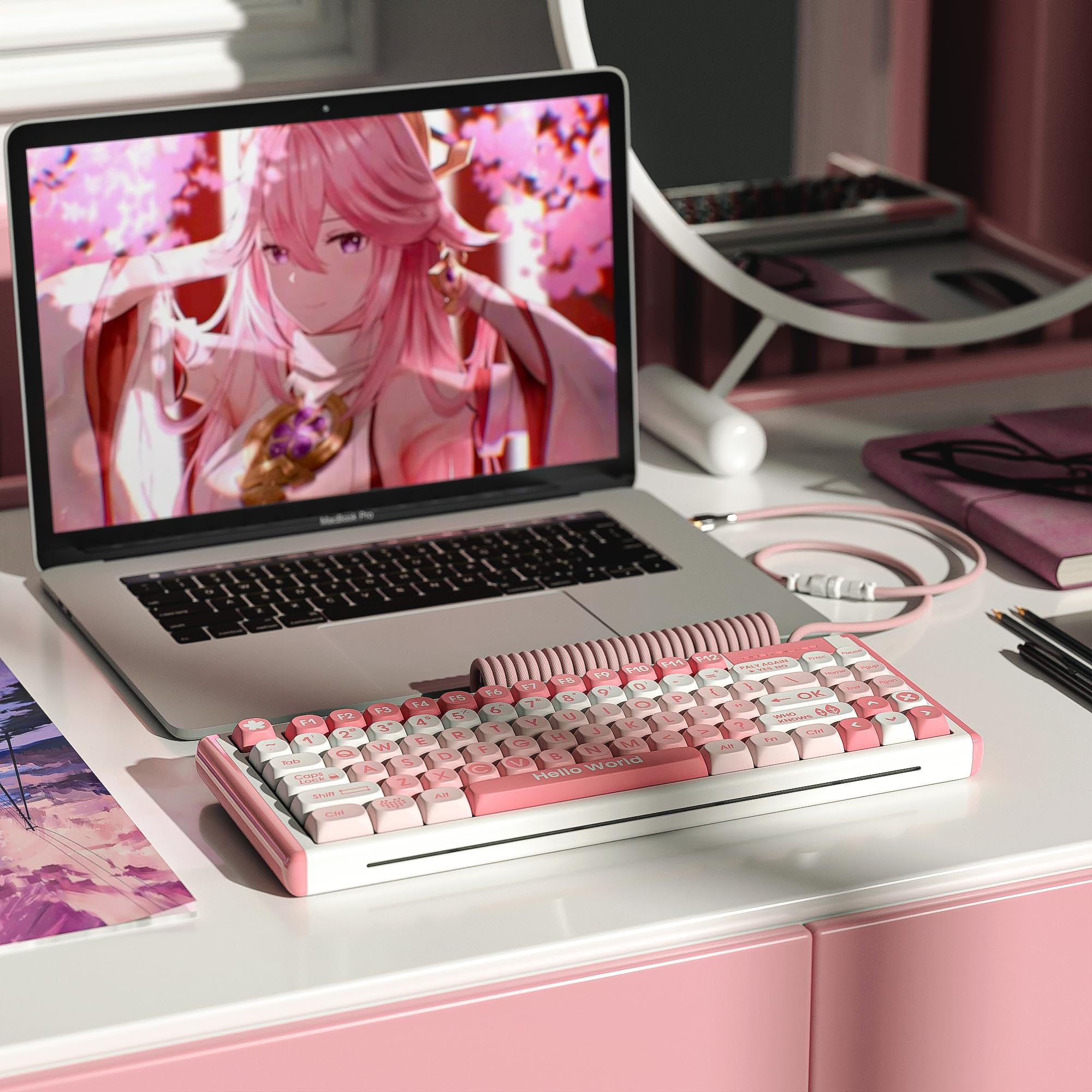 Amazon | DUSTSILVER メカニカルゲーミングキーボード K84 RGB 84キー