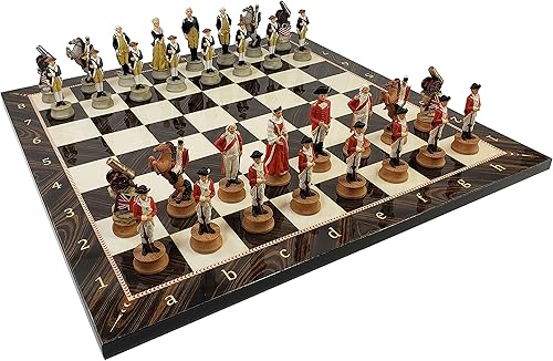 Miniatura 2 de Juego de ajedrez de guerra de independencia revolucionaria americana con tablero de elegancia de 17" Revolución