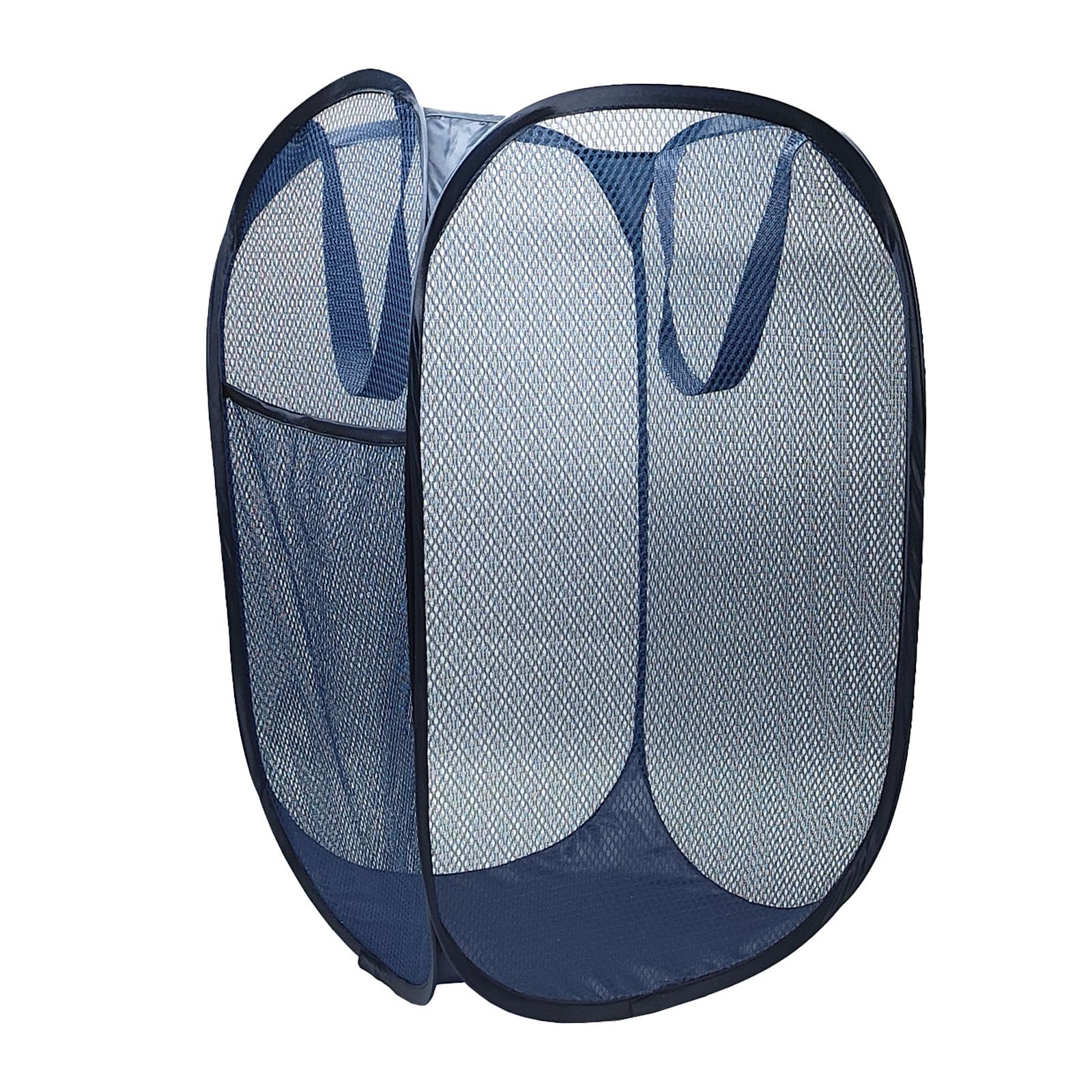 The upgraded pop-up laundry basket features a breathable side pocket mesh design, making it ideal for rooms, apartments, dormitories, travel, business