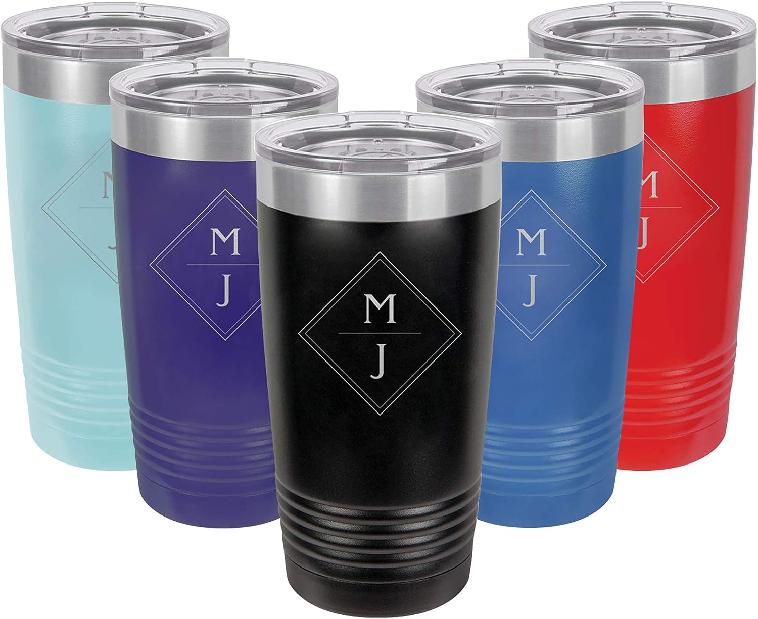 Diamond Personalized Stainless Steel Tumbler 20oz (RED)