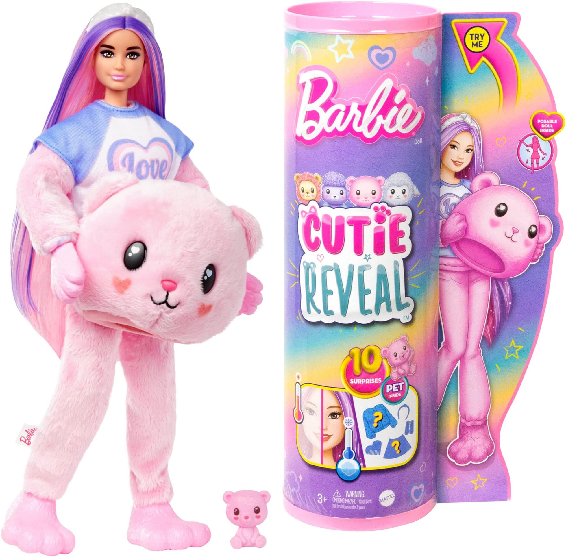Barbie Cute Up! Barbie Kigurumi HKR04 Bear Doll & Accessories, 3 Years and Up