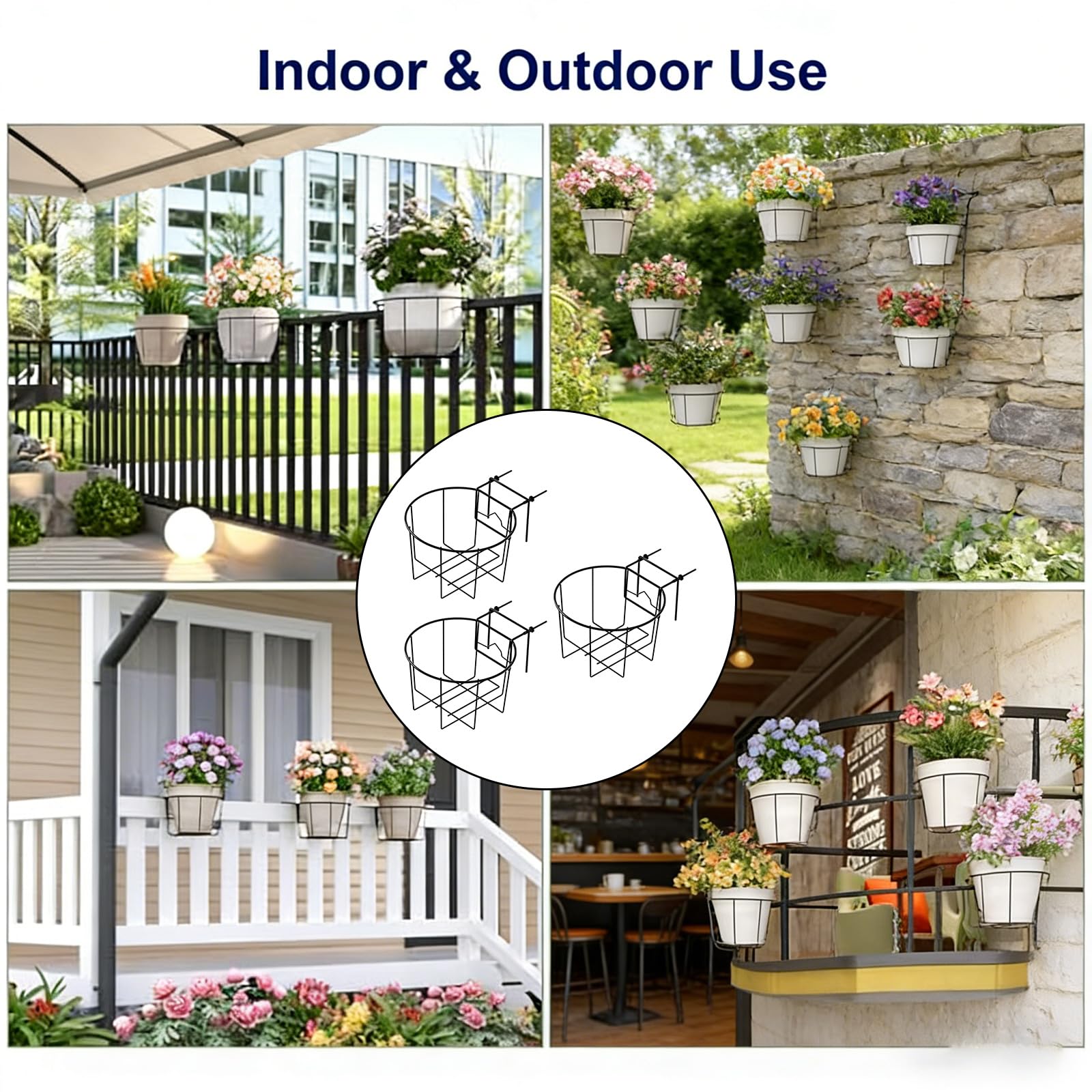 3 staffe regolabili salvaspazio per piante da appendere all'aperto, per balcone, patio, terrazza e giardinaggio domestico, gancio per piante in metallo