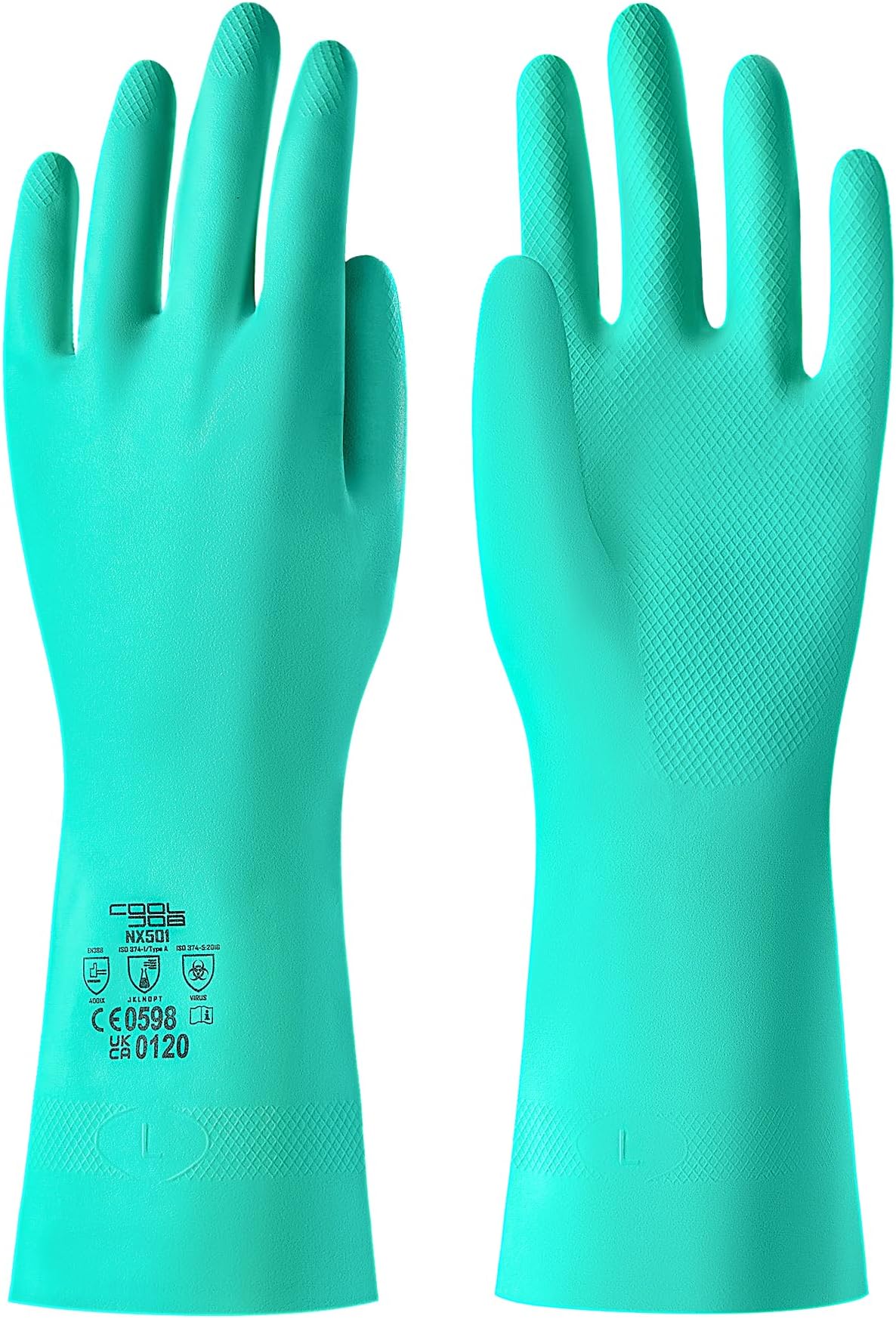 COOLJOB 18 Mil Chemical Resistant Nitrile Gloves 13" Long, Resist Household Acid, Alkali, Solvent and Oil, Latex Rubber Free