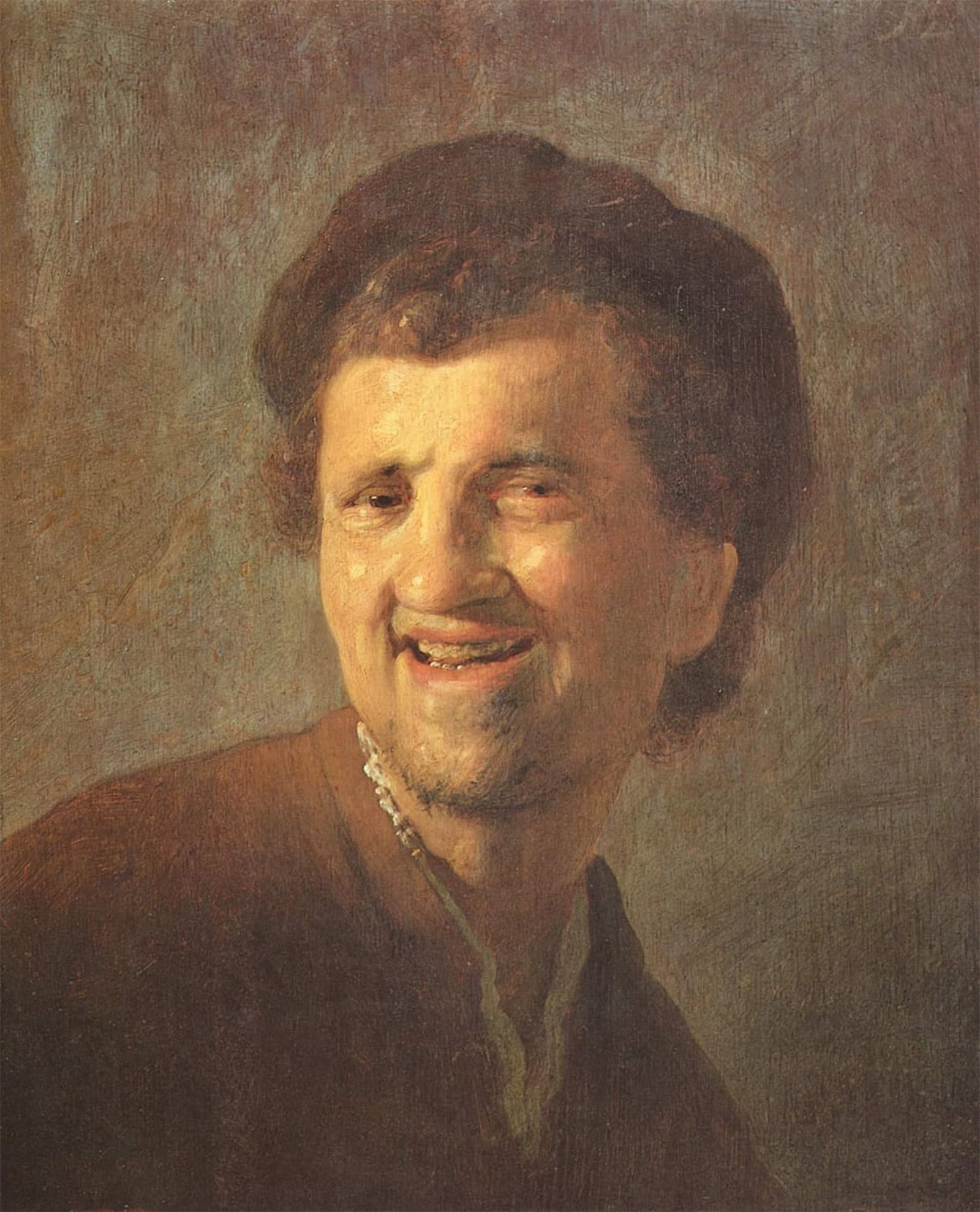 POSTERIIk Famous Modern Artwork Art Mural Bust of a Laughing young man by Rembrandt van Rijn Oil Paintings Pictures for Home Decor 60x90cm