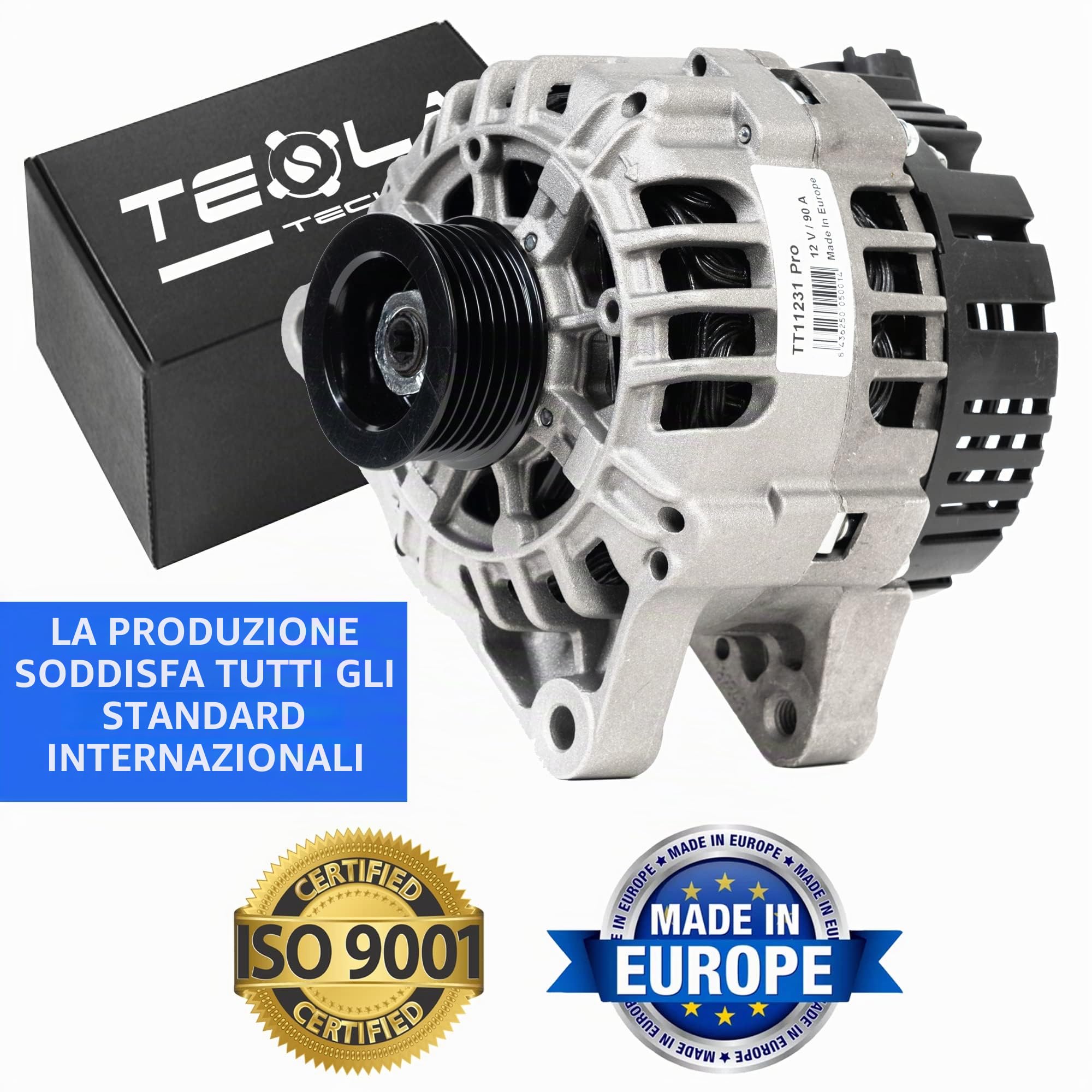 TT11231 PRO Alternatore per auto 12V, alternatore 90A. Compatibile con CITROËN, PEUGEOT, LANCIA, TOYOTA. Eccellente rapporto qualità-prezzo. Installazione facile e garanzia.