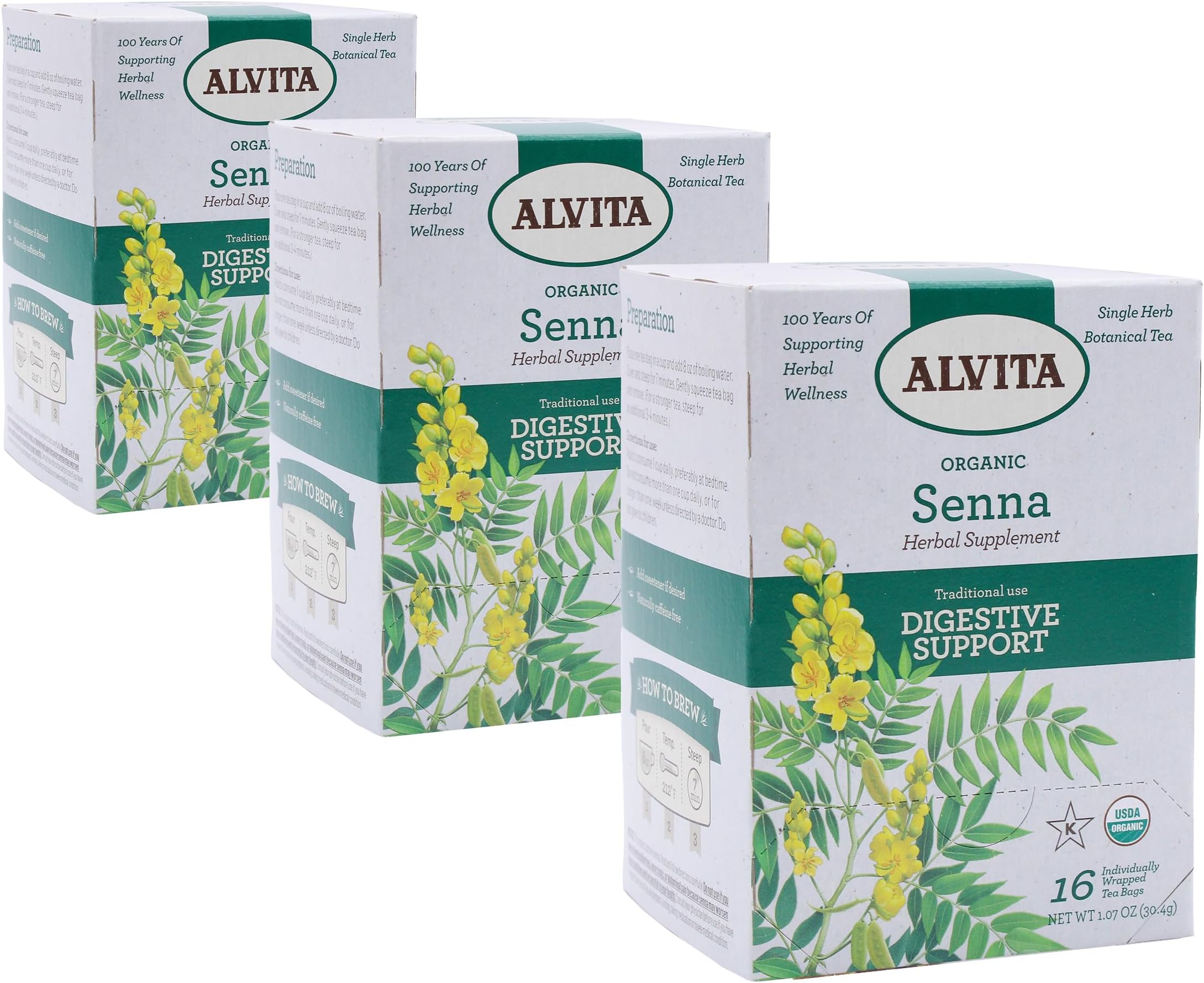 ALVITA Organic Senna Tea, Herbal Organic Senna Tea Laxative