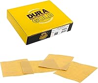 Vista 7 de Dura-Gold Hojas de papel de lija dorado Premium de 1/4 de hoja, grano 100 (caja de 24) – tamaño 4.5" x 5.5" con respaldo de gancho y bucle