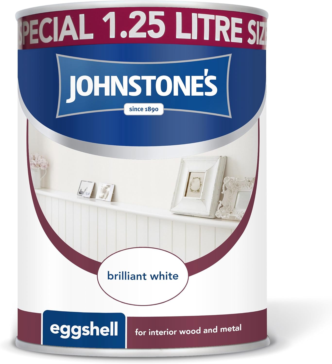 1.25LTR JOHNSTONES EGGSHELL BRILLIANT WHITE