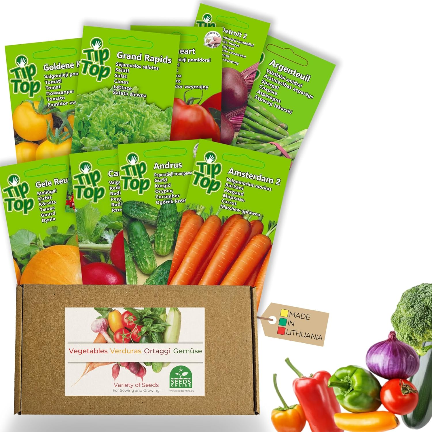  Nojus - Premium Set de Semillas de Hortalizas granja en casa