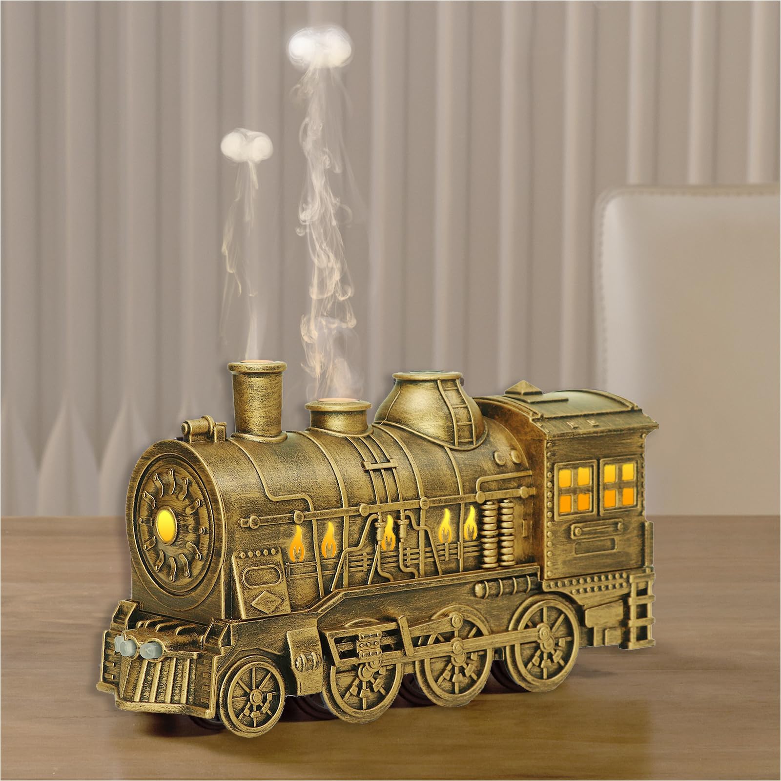 Train Diffuser, 300ml Essential Oil Diffuser with Remote Control,Ultrasonic Aromatherapy Fragrant Oil Humidifier with 2 Light 2 Mist Mode Auto Shut-Off for Home Office Hotel