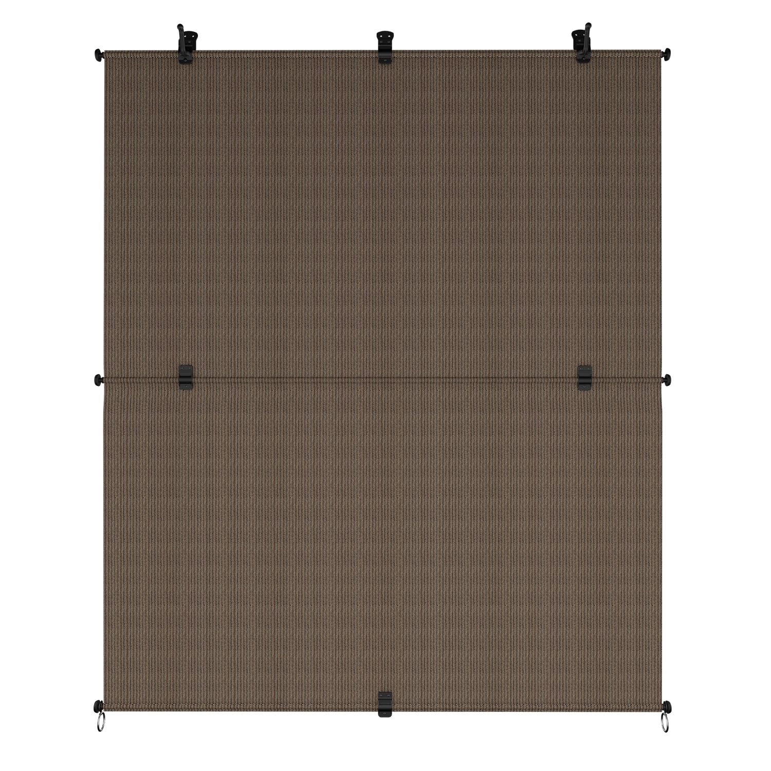 AwnPro 4'W x 6'H Outdoor Shade Blinds Patio Roller Blinds Blackout Shade Outdoor Collapsible Privacy Screen for Gazebo Balcony Porch Carport Patio Window (Brown, Foldable)
