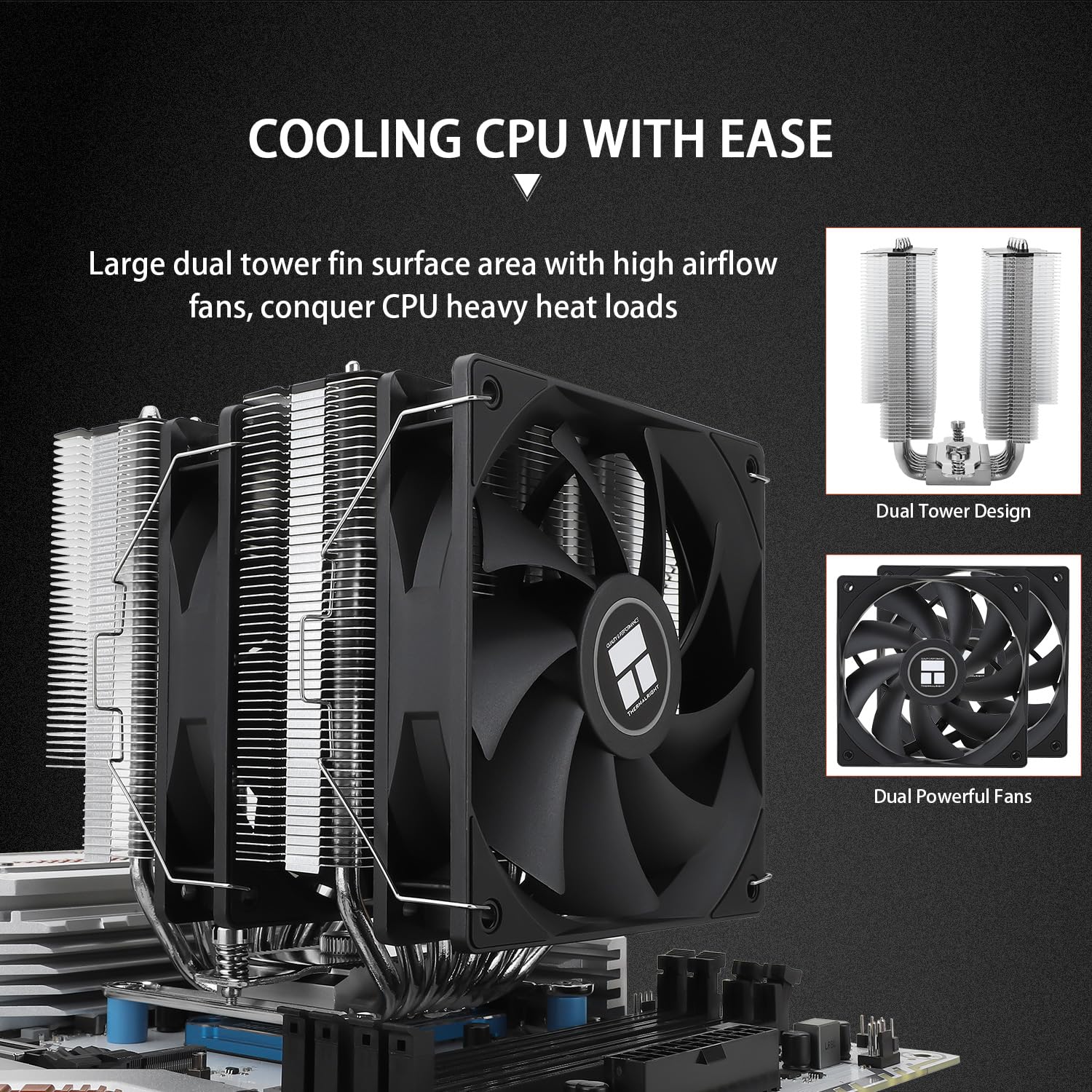 TR - Raffreddatore d'aria per CPU Phantom Spirit 120 SE, 7 tubi di calore CPU Cooler, doppia ventola PWM da 120 mm, altezza 154 mm, tecnologia AGHP 4.0, per AMD AM4 AM5/Intel 1700/1150/1151/1200/17XX