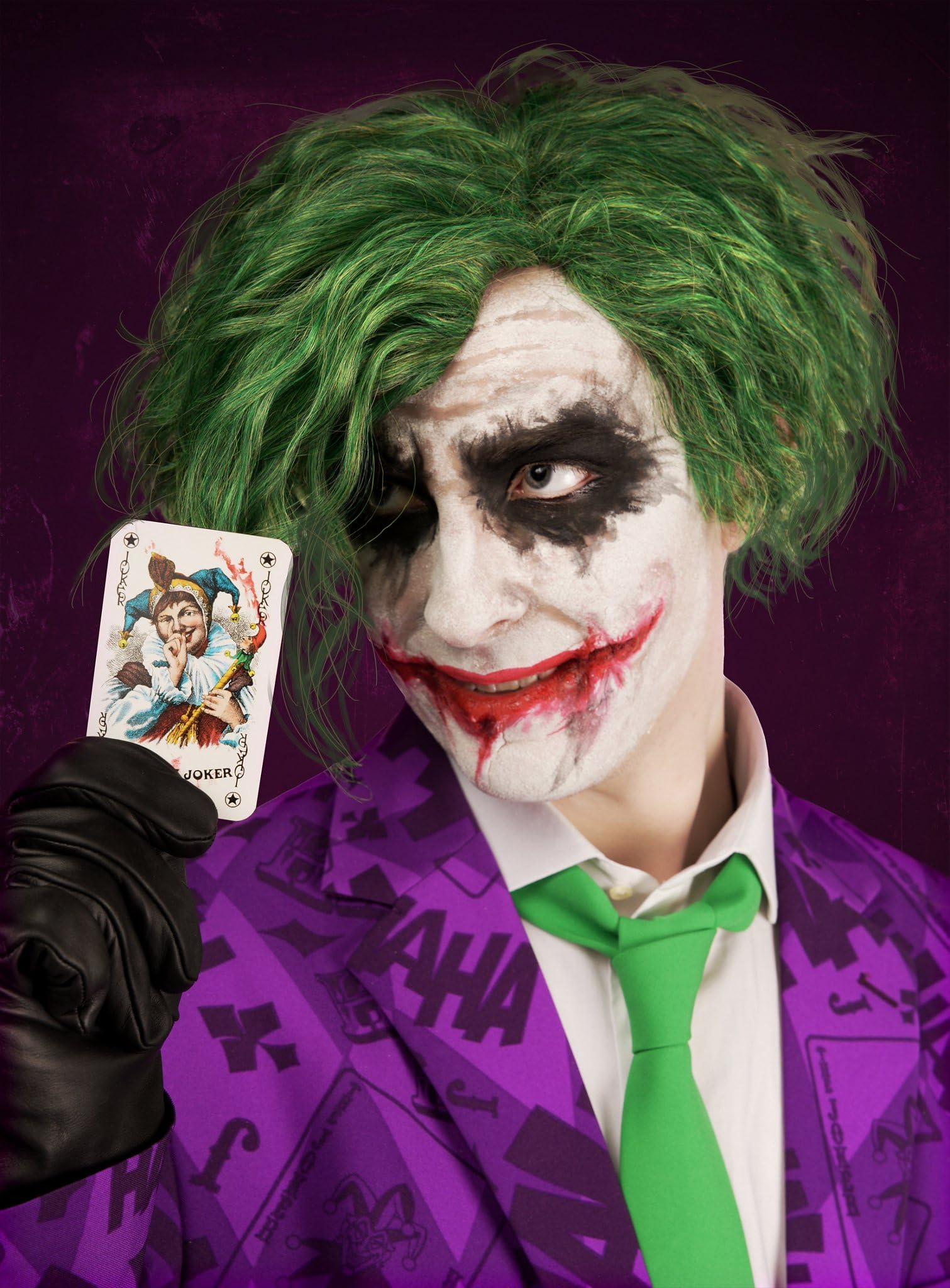 Verbrecherclown Perücke - Böser Harlekin - Joker - Kostüm-Zubehör Karneval, Halloween & Motto-Party