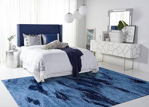 Miniatura 3 de SAFAVIEH Colección Retro Alfombra Extra Grande - 11' x 15', Celeste Claro & Azul, Diseño Moderno Abstracto, Sin Desprendimientos y Fácil Cuidado,