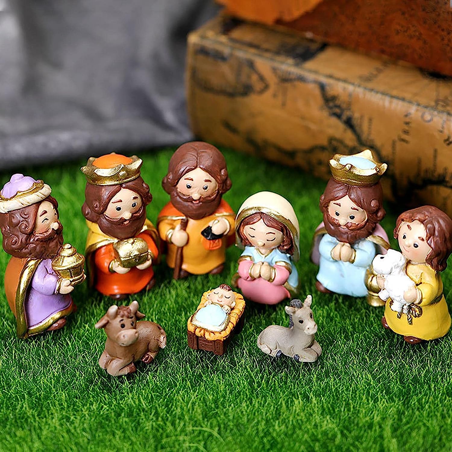 Kerststal 11-delig met Figuren en Stal voor een Traditionele Kerst