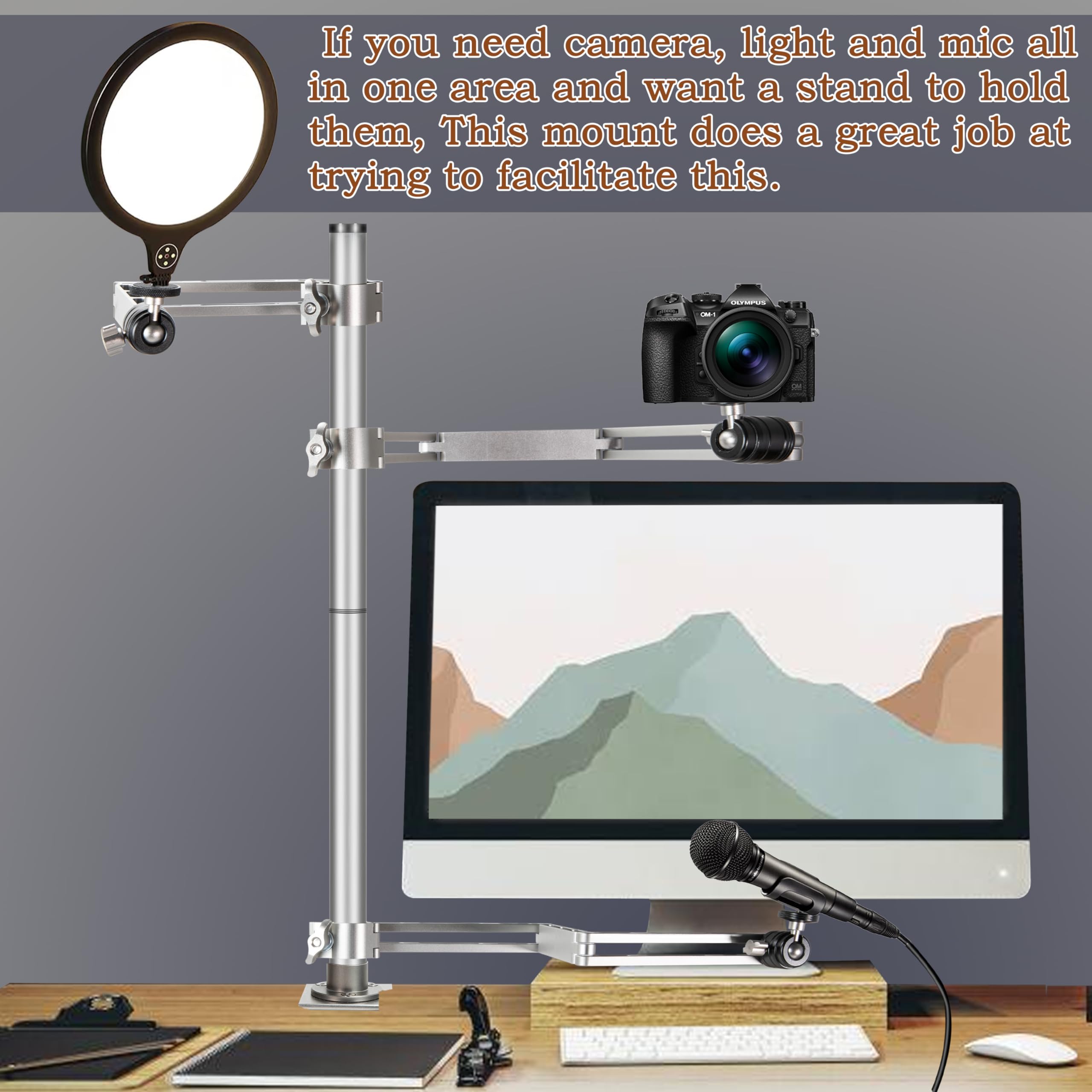 Content Creator Studio Cart All-in-One Live Streaming Stand With Ring ...