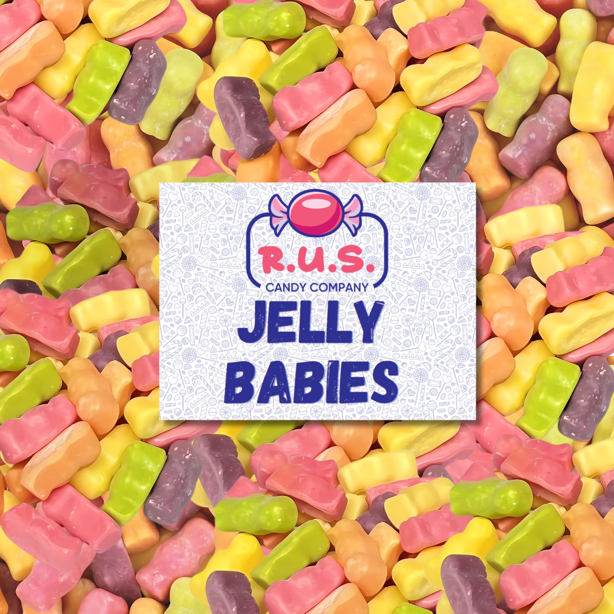 Jelly Babies English Style Sweets by RUS Candy Company, 2 Pack - 5.29 oz Each | Classic British Candy | Imported Treats (Jelly Babies)