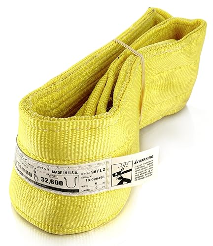 Miniatura 13 de DD Sling (Hecho en EE. UU.). 2 pulgadas de ancho X (longitudes de 4' a 20') en el listado! Eslingas de nylon de 2 capas con ojo torcido, de ojo a