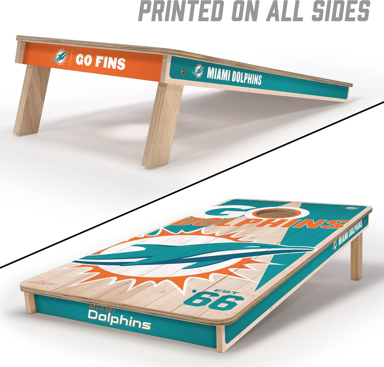 YouTheFan NFL 2’ x 4’ Professional Wood Cornhole Game with Logo Bags