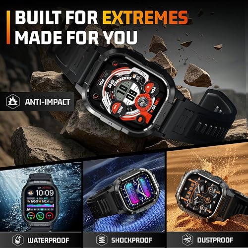 Miniatura 3 de Relojes inteligentes militares para hombres, llamadas Bluetooth AMOLED de 2.06 pulgadas, IP68 con monitor de sueño, podómetro, más de 110 modos