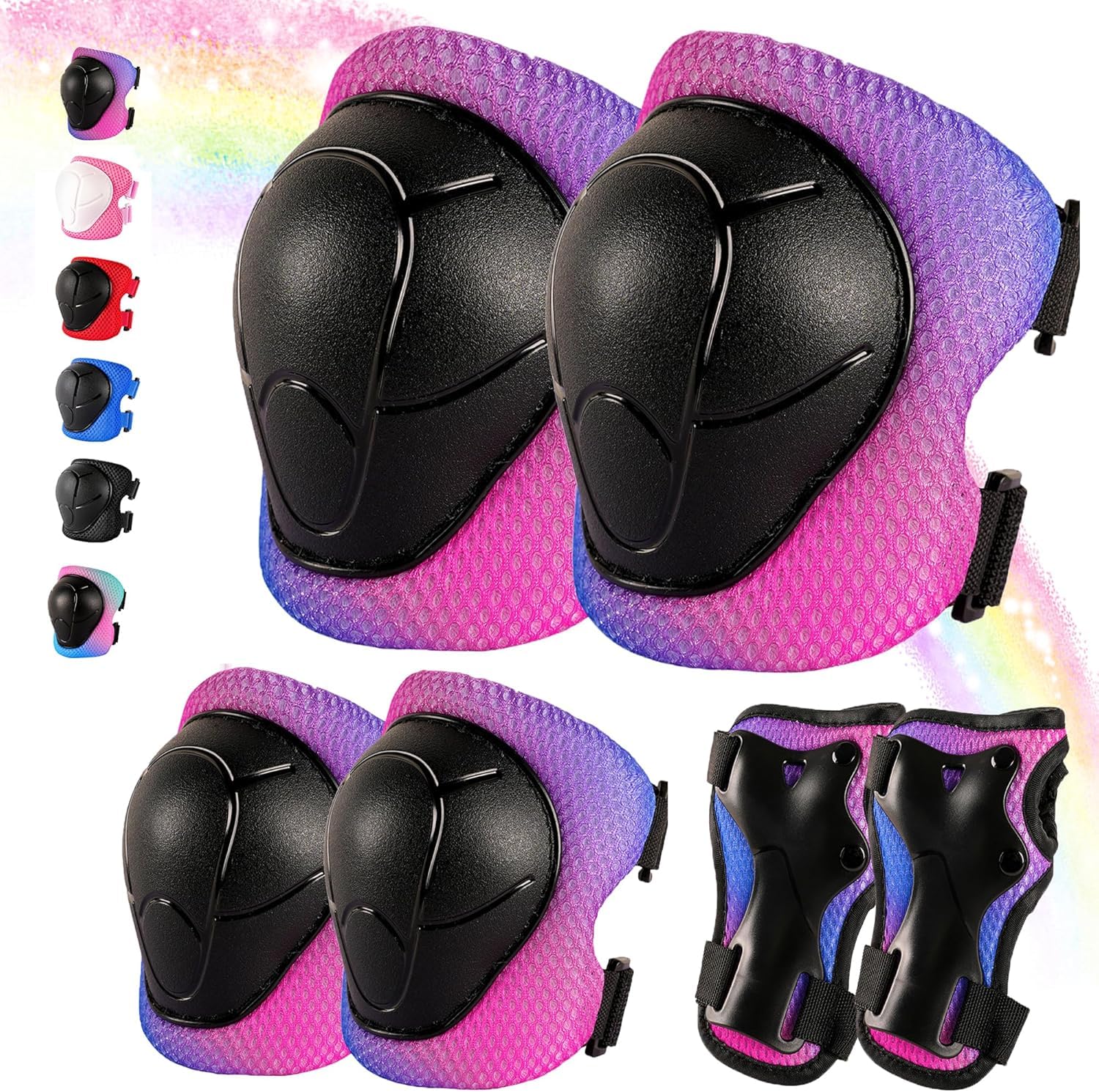Knee Pads for Kids 3-14 Years Toddler Knee and Elbow Pads with Wrist Guards for Bicycle Scooter Roller Skates Skateboarding