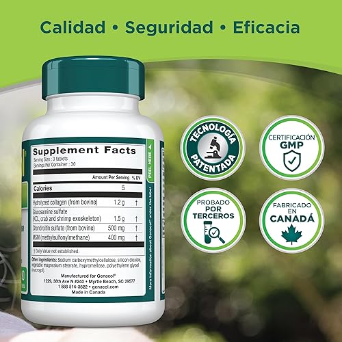 Miniatura 8 de Genacol Optimum - Tabletas de glucosamina, condroitina, MSM y colágeno ultrahidrolizado, mantiene articulaciones saludables, protege y lubrique