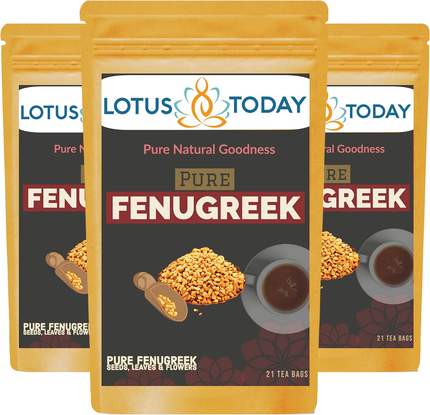 Fenugreek Tea, Pure Fenugreek seeds, Herbal Spice Tea Infusion, 60 Tea