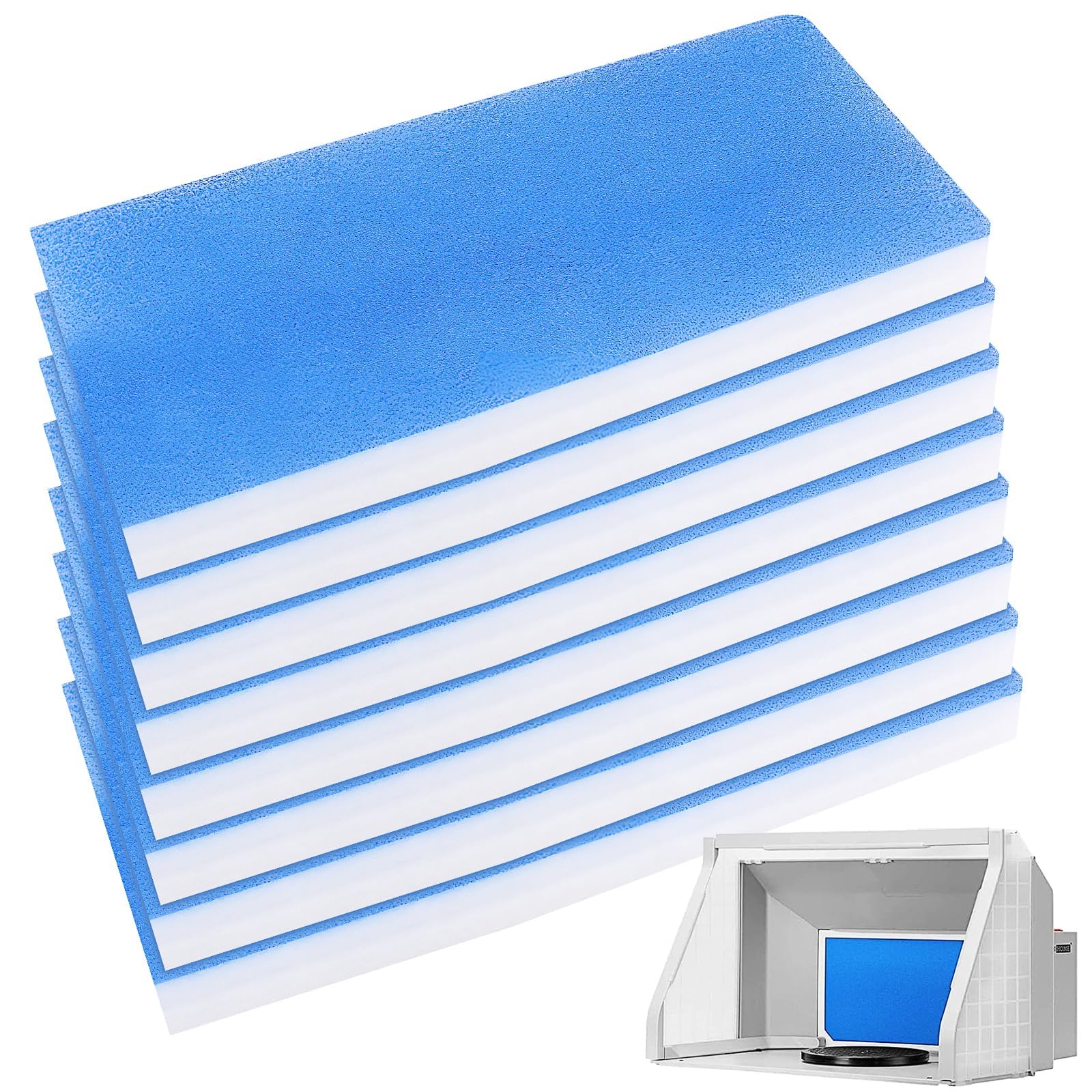 8 Stück Filter Paint Booth Airbrush-Sprühkabinenfilter, 40 x 18 x 3 cm Lackierkabinen-Abluftfilter, kompatibel mit Master, Paasche, Sky Enterprise, Airhobby