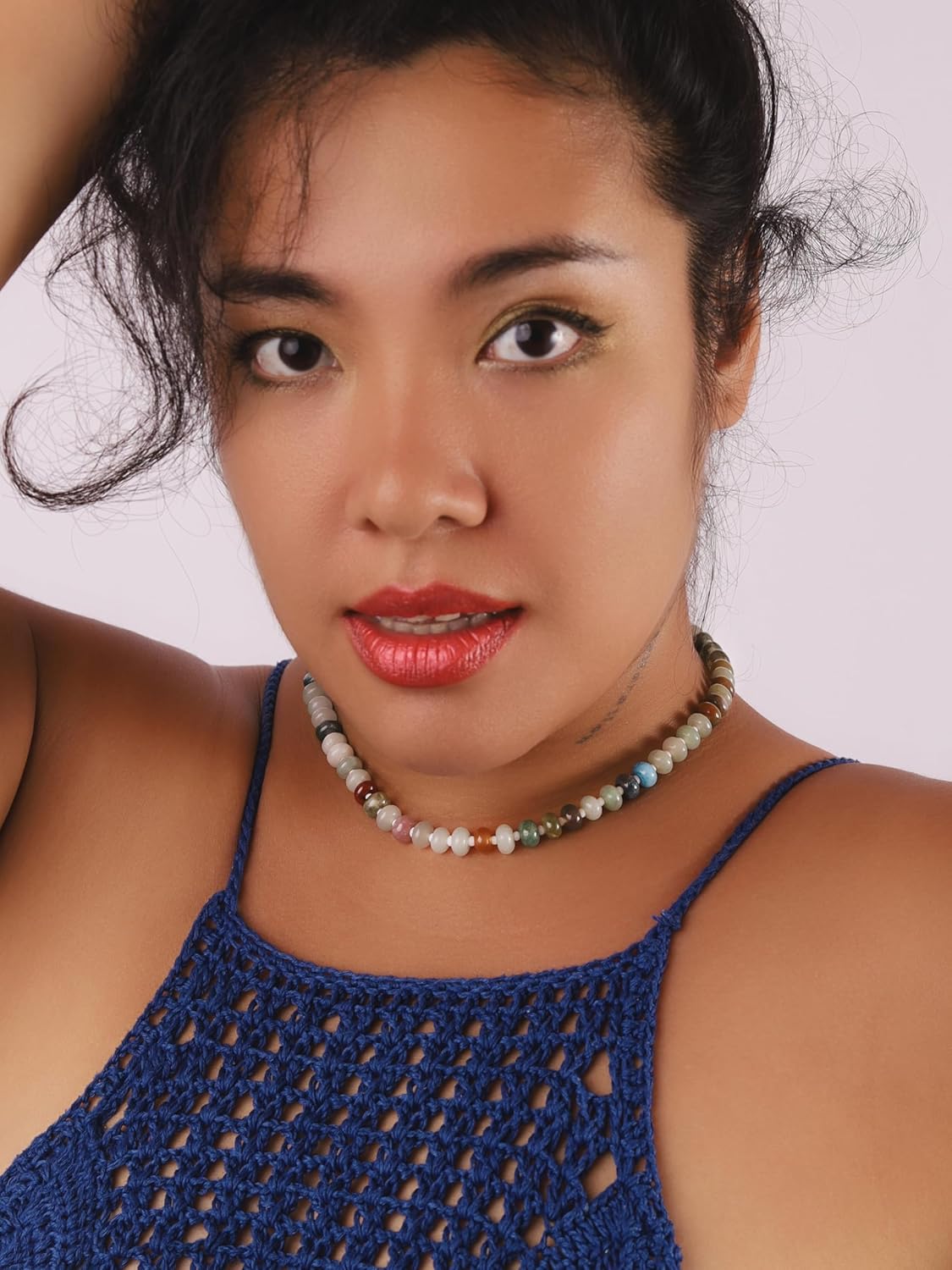 Sacina Trendy Boho Colorful Beaded Crystal Choker, Y2k Summer Beach Necklace, Boho Necklace, Hippie Jewelry, Christmas Jewelry Gift for Women - Image 4