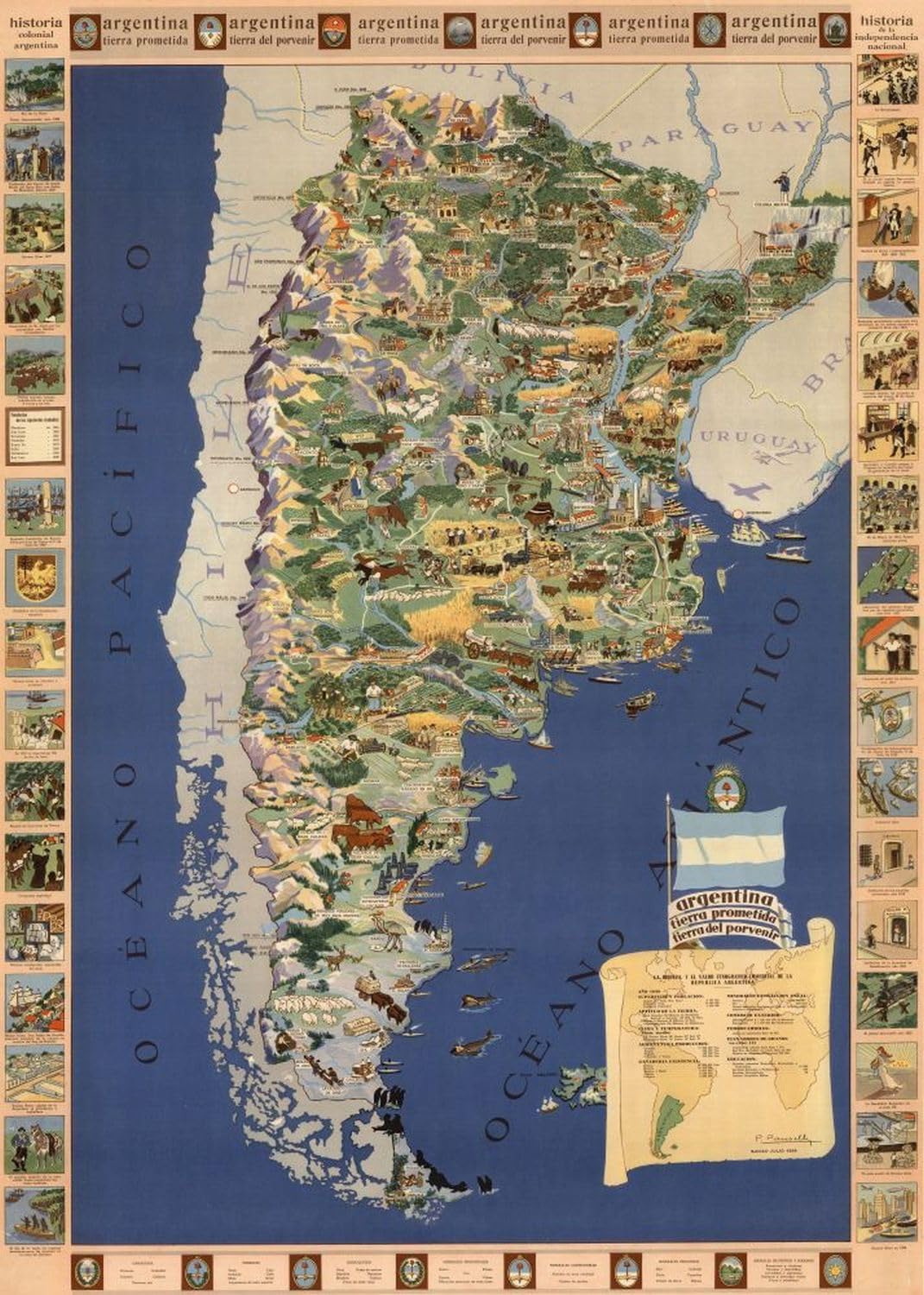 1936 Argentina Map 1000 Piece Jigsaw Puzzle for Adults | Family Entertainment | Jigsaw Puzzle Game for Adults | Fun Activity