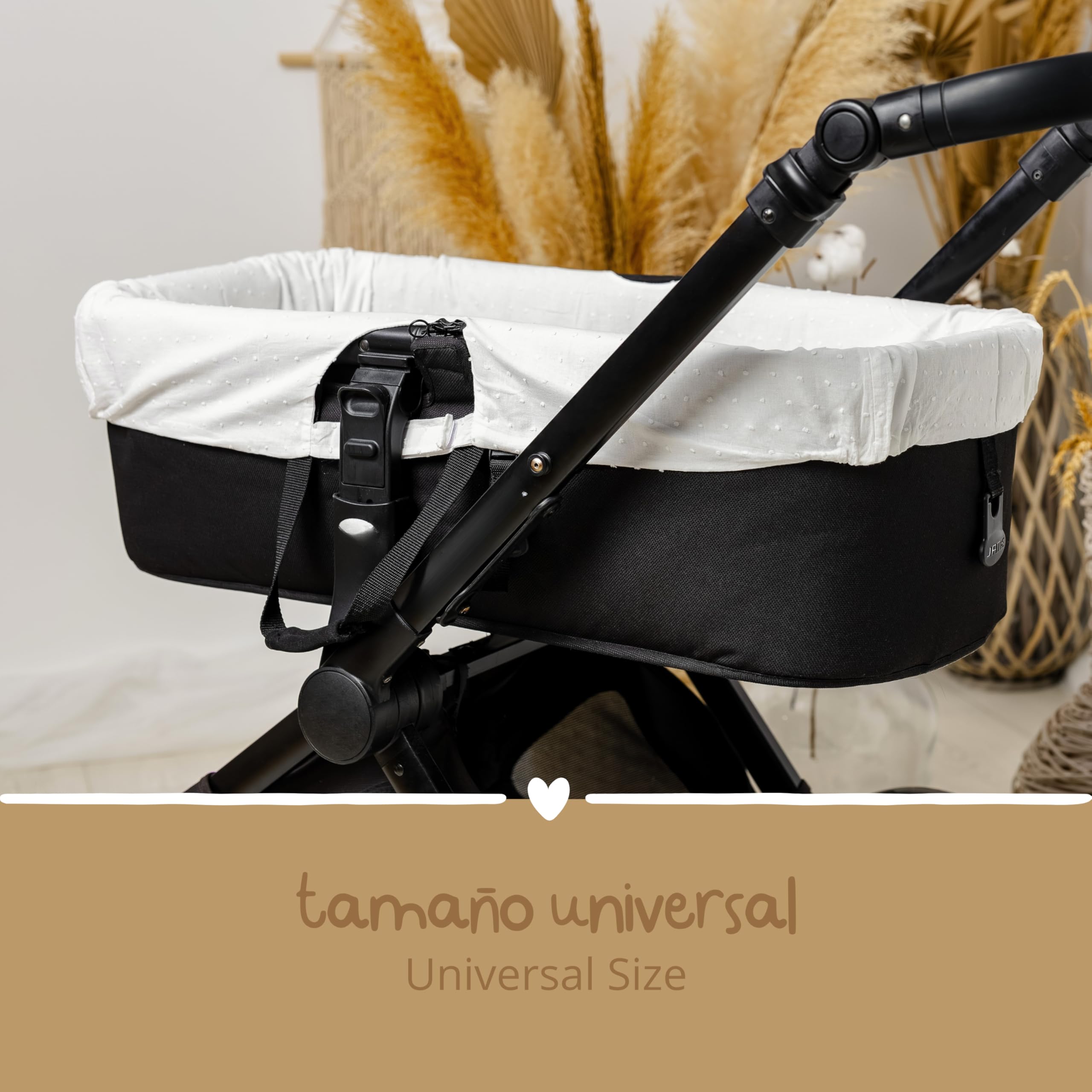 Thermikoa Rivestimento Navicella Universale in tessuto in cotone plumetis – Copertura Copri Neonato Carrozzina, Fodera Interno, Lenzuola Carrozzina Neonato (Bianco)