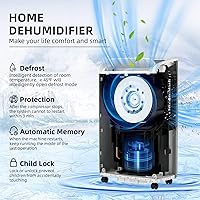 Vista 2 de AIRPLUS Deshumidificador de 4,500 pies cuadrados de 70 pintas para sótanos y hogar, con manguera de drenaje, eficiente, energía, con doble