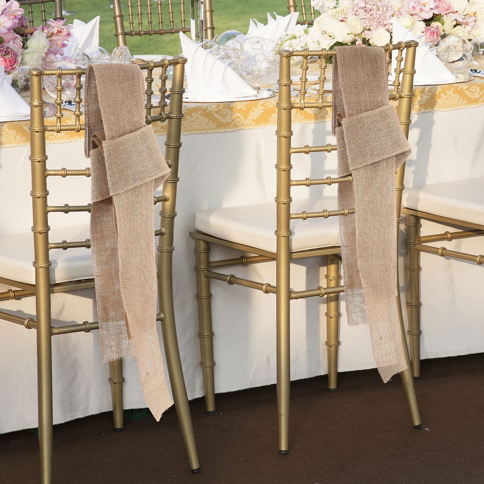 49 Meter Jute-Stoffband, natürliches Juteband, Bastelband, Hochzeit, Sackleinenstoff, DIY Band für Dekoration (10,2 cm breit)