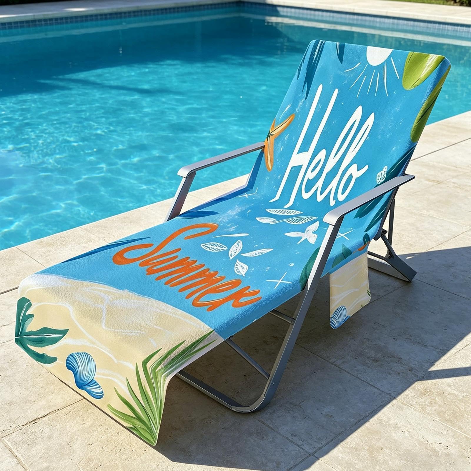 Leżak Plażowy 210 x 75 cm z mikrofibry szybkoschnący i chłonny