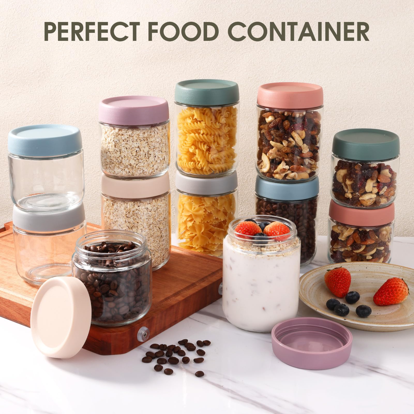Bocaux En Verre Hermétiques Mason Jar - Lot De 6, Capacité 500 Ml - Couvercle Métal étanche - Pour Confitures, Fermentation, Meal Prep - 4