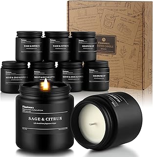 9 Pack Scented Candles Set Gifts for Men, Aromatherapy Candle Set with Scents (Mint & Eucalyptus/Sage & Citrus/Grapefruit) - Gift for Dad, Boyfriend, Birthday, Father’s Day, Anniversary
