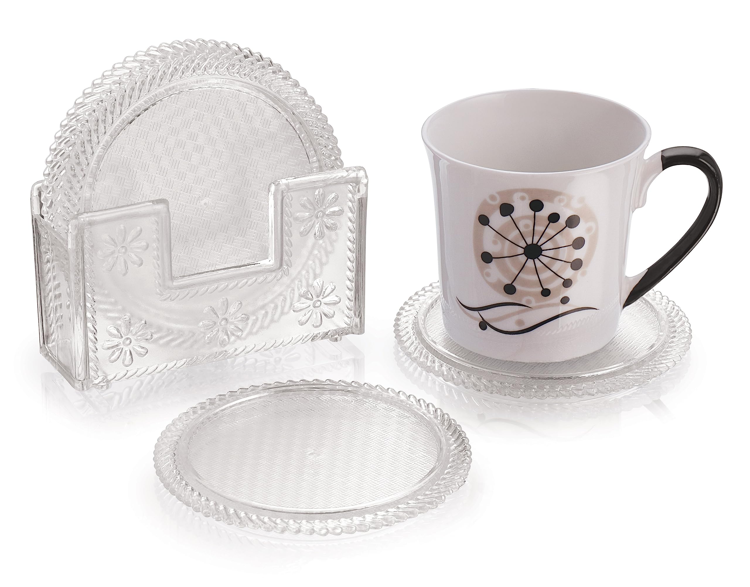 Sonal Tea TimeCoaster - Set of 6 Coasters with Coaster Stand, Best fit for Tea Cups, Coffee Mugs and Glasses (Tea Time) — Amazon image 15