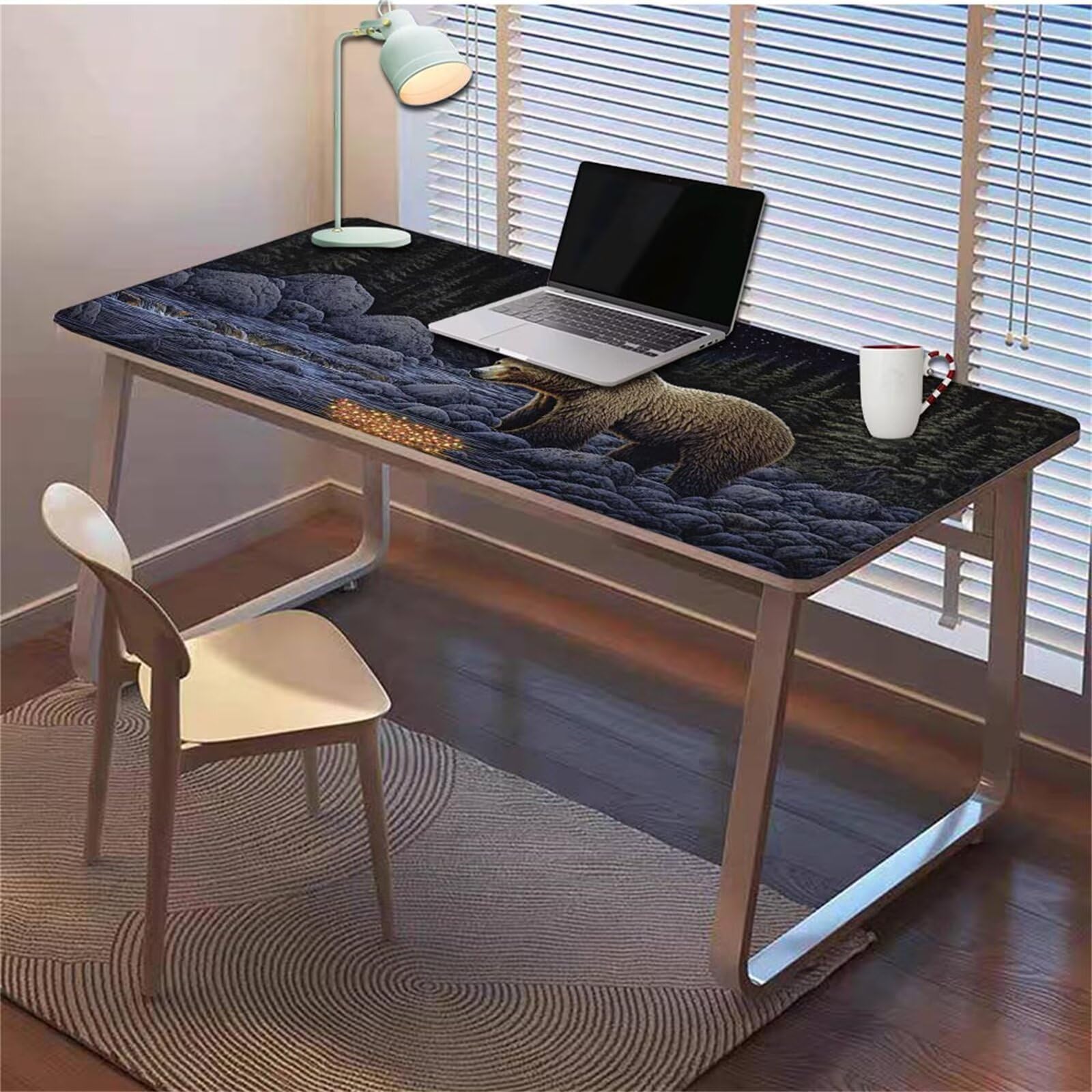 Gamingowa podkładka pod mysz 1200 x 600 x 3 mm, XXL, wodoszczelna, odporna na ścieranie, z przyszytymi krawędziami, czarna, podkładka na biurko, poprawia prędkość i precyzję pod laptopa, komputer