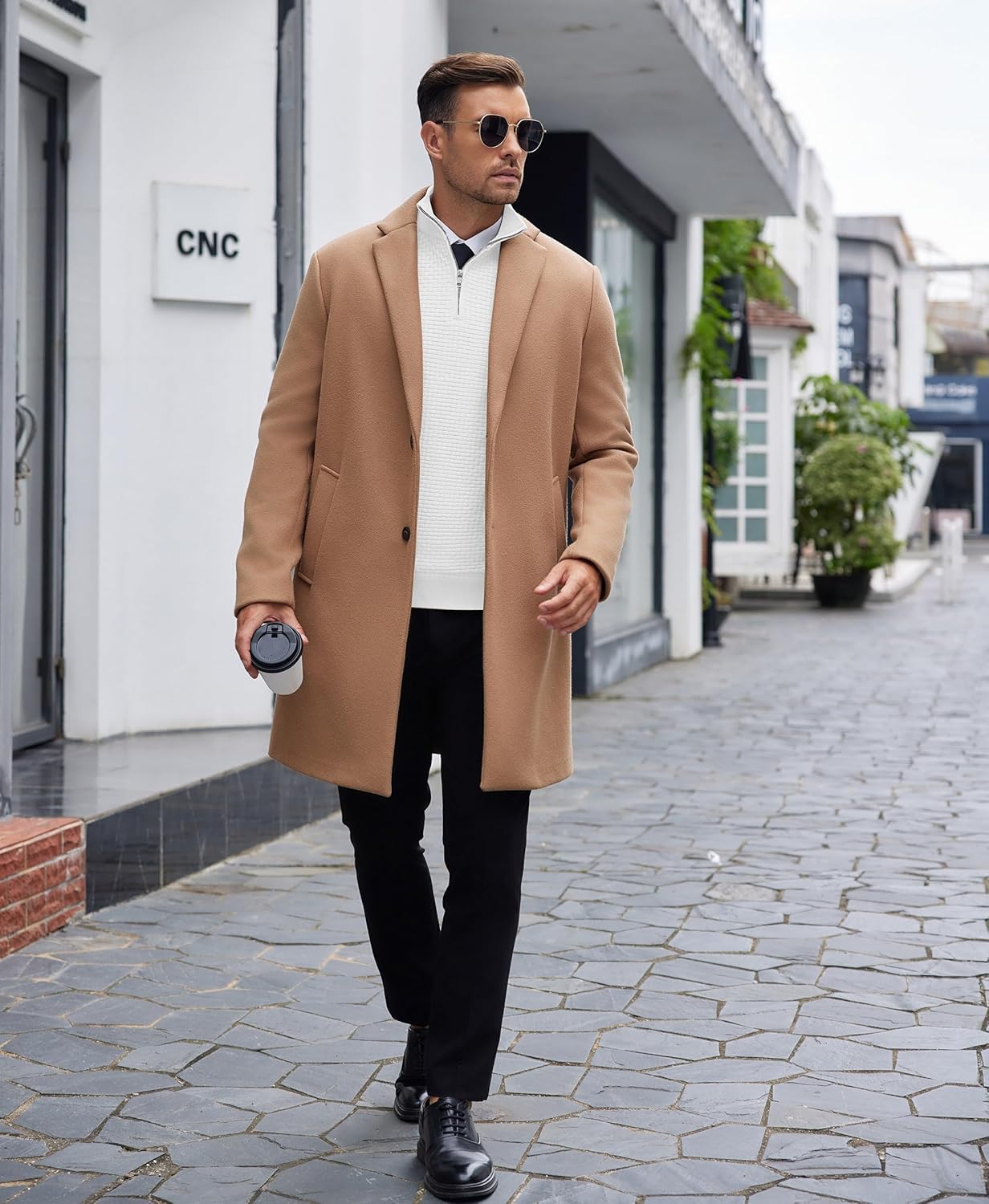 COOFANDY Men's Quarter Zip Sweaters Slim Fit Lightweight Knitted Mock Neck Pullover Casual Polo Sweaters