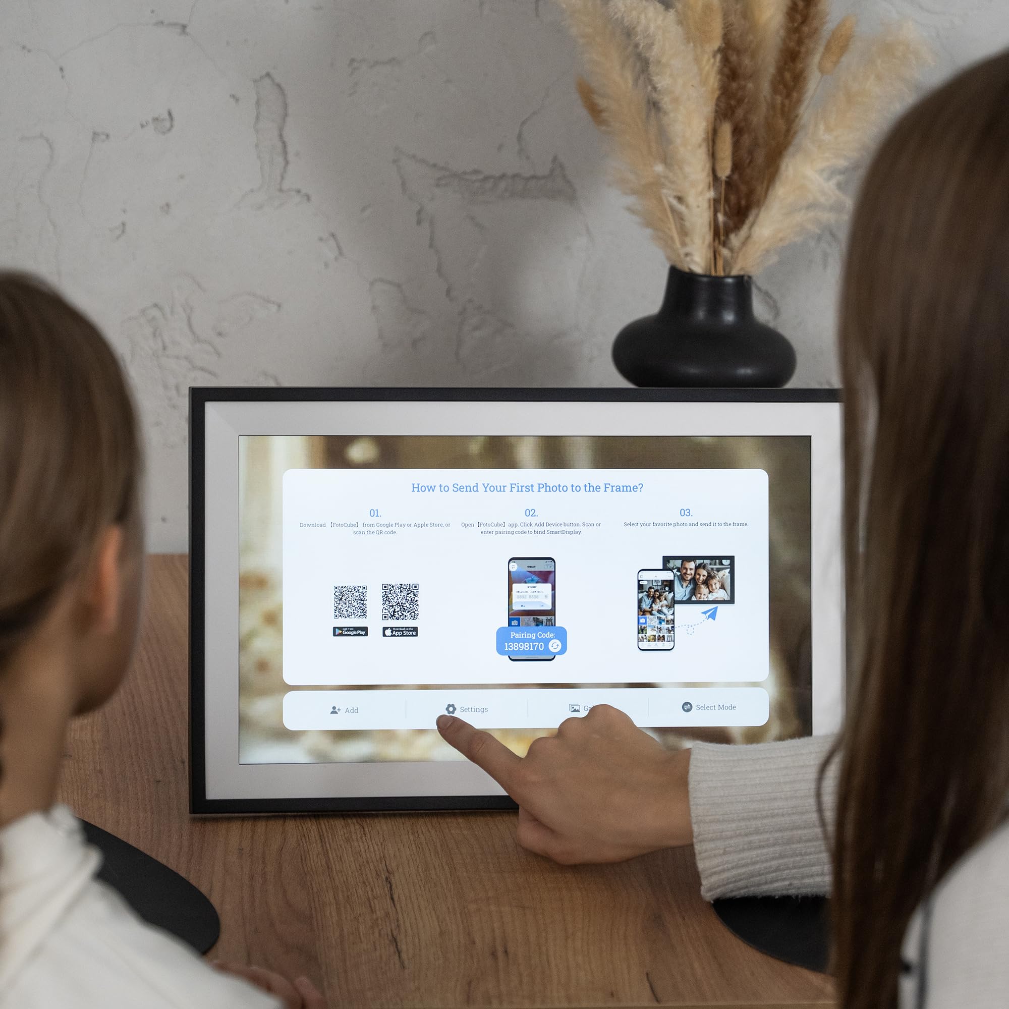 Kalender: 15,6 Zoll Smart Family Organizer & Digitaler Wandplaner mit Touchscreen, Aufgabendiagramm und Mahlzeitenplanung – Wandhalterung oder Arbeitsplatte, Command Center, Weiß 2025 Edition