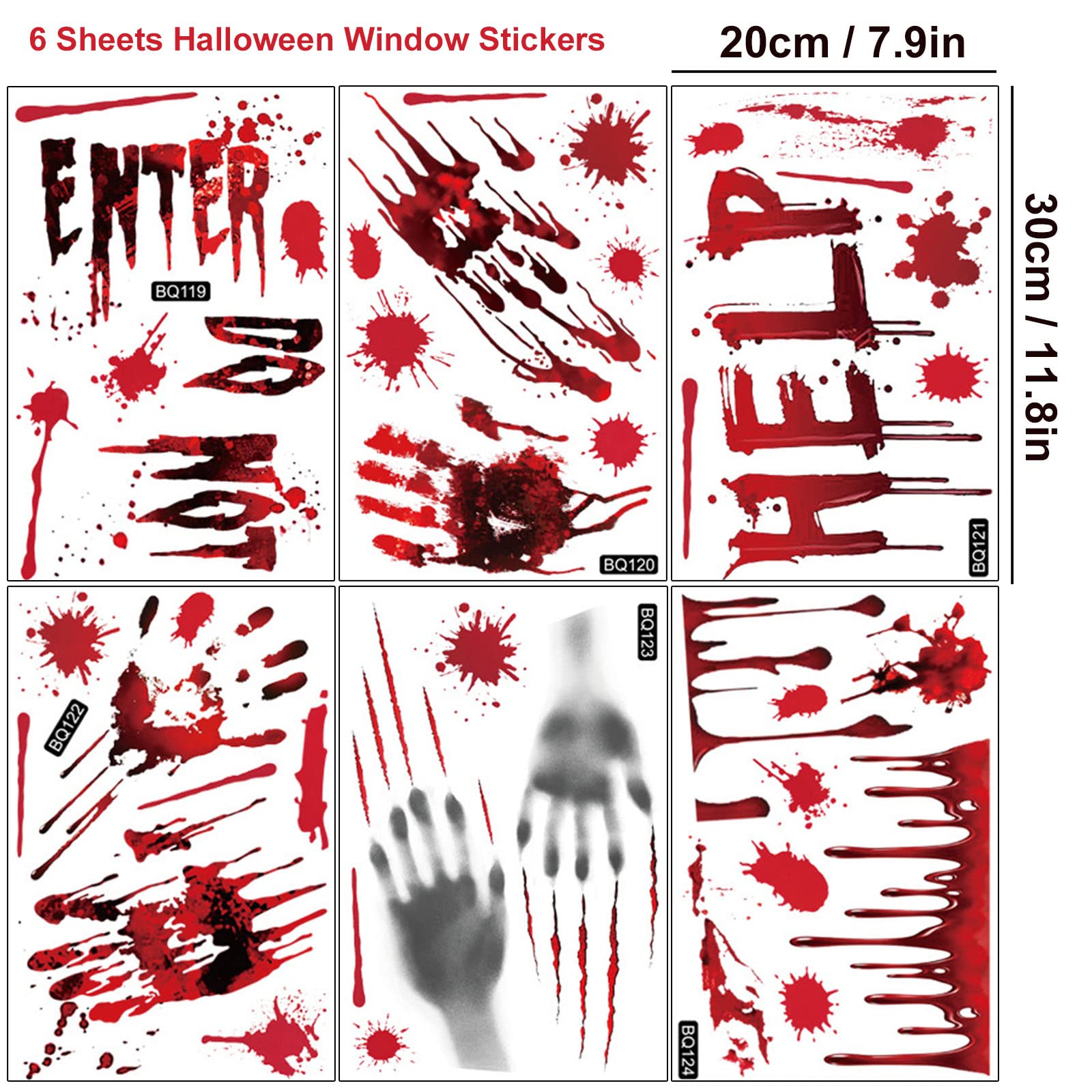 Kesote 6x Blutige Hände & Füße Aufkleber – Statisch Haftend, Wiederverwendbar, Für Halloween-Deko