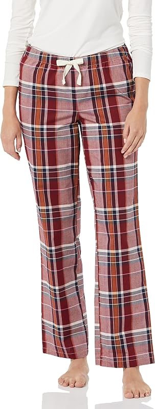 Amazon Essentials Pantalones de pijama de algodón para mujer, pantalones de dormir de popelina transpirable con cintura elástica con cordón