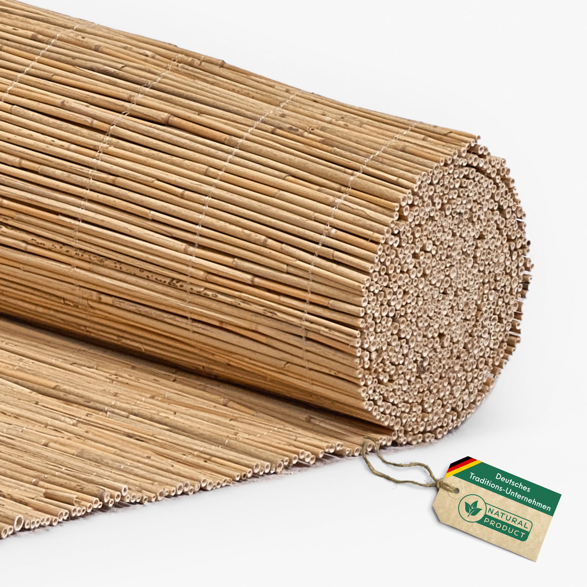 Schilf Sichtschutz | Schilfrohrmatte Classic | 120 x 600 cm | Natur Schilfmatte | Sichtschutzmatte & Windschutz für Balkon, Terrasse, Zaun & Garten | Für Indoor & Outdoor