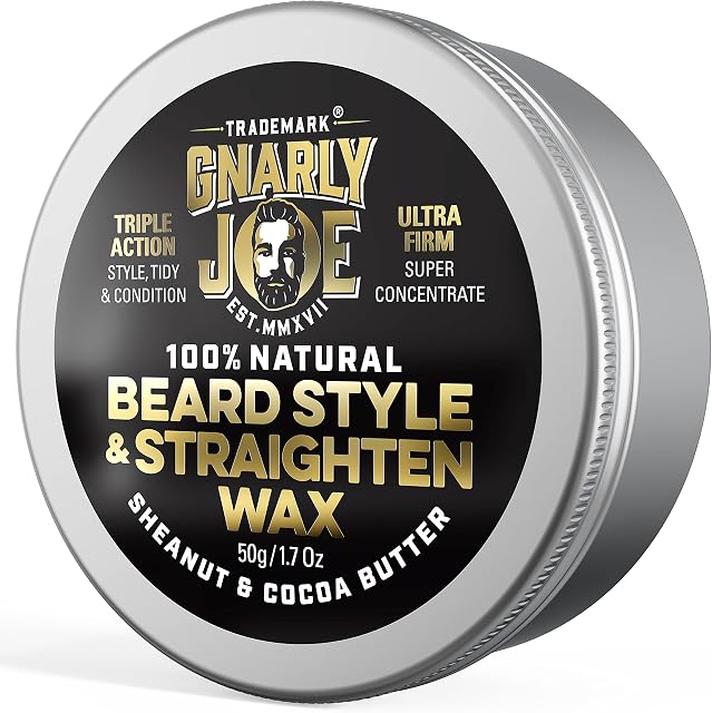 Gnarly Joe Beard Styling & Straightening Wax for Men - 50g - 100% Natural Unscented Ingredients - Sheanut Butter - Cocoa Butter - Sweet Almond Oil - Strong Hold Beard Balm - Beard Wax - Moustache Wax