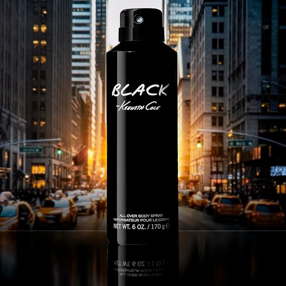 Kenneth Cole Black All Over Body Spray for Men, 6.0 Fl. Oz