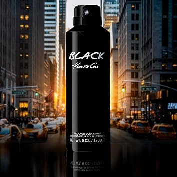 Kenneth Cole Black All Over Body Spray for Men, 6.0 Fl. Oz