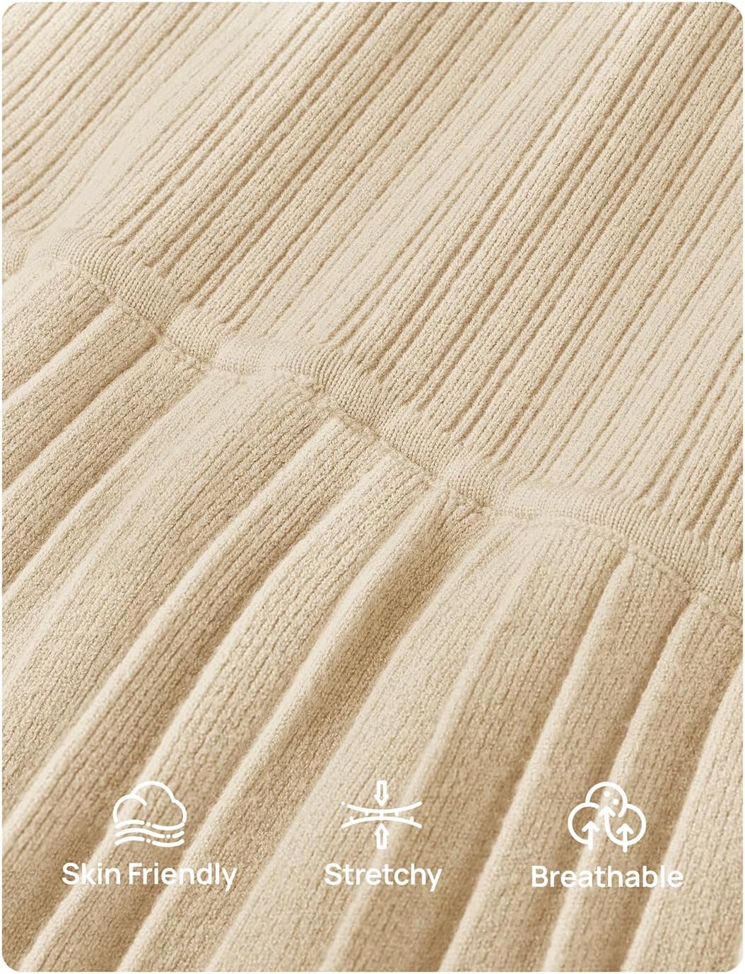 ZESICA Women's 2026 Summer Sleeveless Midi Dresses Casual Crewneck Ribbed Knit Pleated A Line Swing Long Party Dress - Image 6