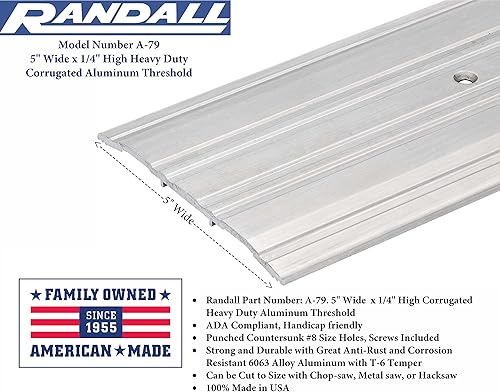 Miniatura 2 de 6 pies - 5 pulgadas de ancho x 14 pulgadas de alto umbral de aluminio corrugado (6 pies 72 34 pulgadas de largo)